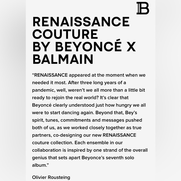 Beyonce x Balmain Renaissance Collection - Picture 4 of 4